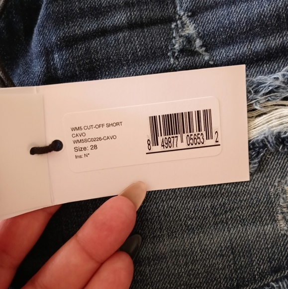 NEW 3X1 Women's Raw Hem  Distressed Dark Blue Jean Shorts Size 28 New - Picture 11 of 14